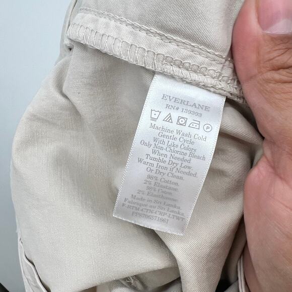 Everlane The Lightweight Wide Leg Crop Chino Pants Women's 10 Tan - Picture 6 of 8